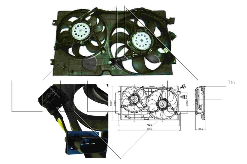 Ventilateur de refroidissement NRF 47403 anti-surchauffe moteur