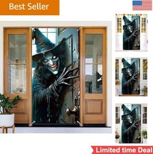Halloween Door Cover Creepy Witch 71 x 35 Inch Polyester Indoor Outdoor Haunted