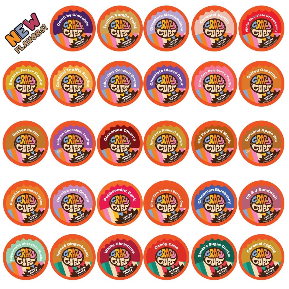 Crazy Cups Flavored Coffee in Single Serve Coffee Pods - Fla