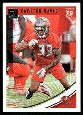 2018 Donruss #377 Carlton Davis Rookie RC Tampa Bay Buccaneers football card