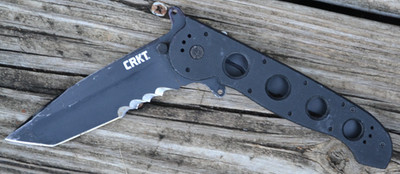 CRKT M16-14SFG Big Dog Tanto Combo Blade Liner-Lock Flipper Pocket Knife -- Good