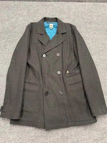 Volcom Workwear Woodburn Peacoat Mens L Black Double Breasted Quilted Jacket - product listing photo