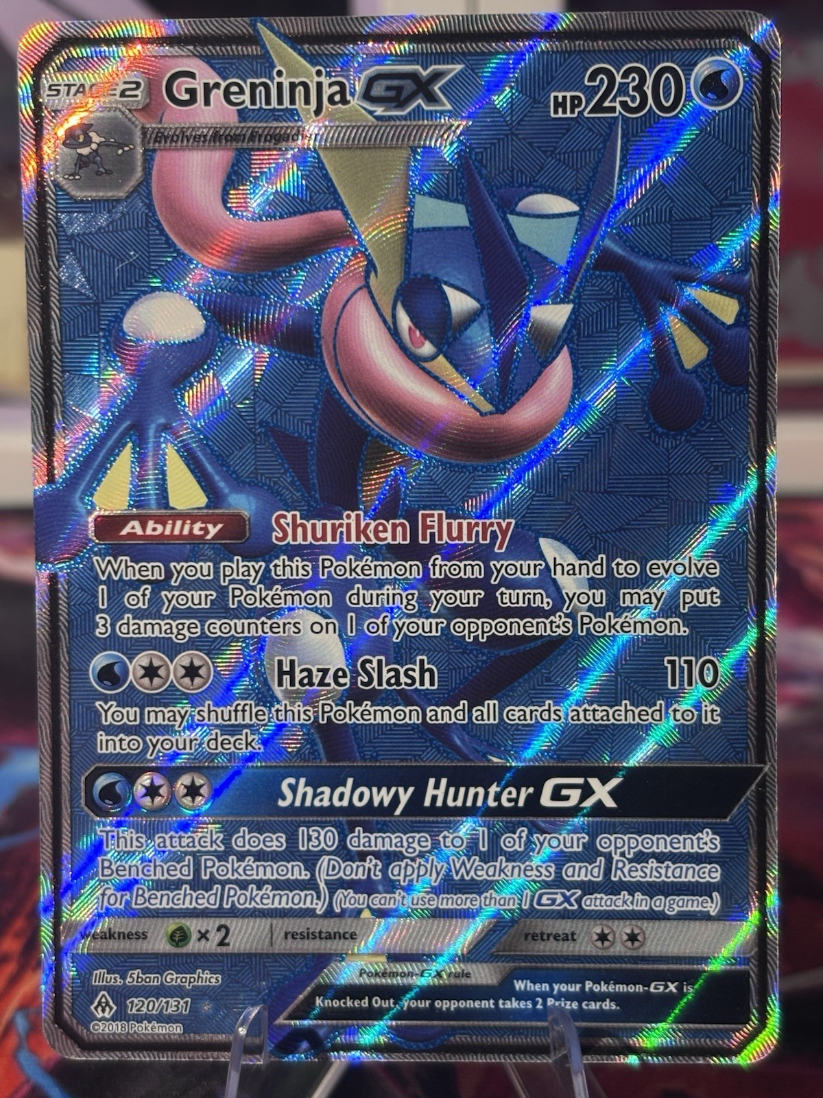 Pokemon 2018 SM Forbidden Light Greninja GX 120/131 Full Art Ultra Rare NM
