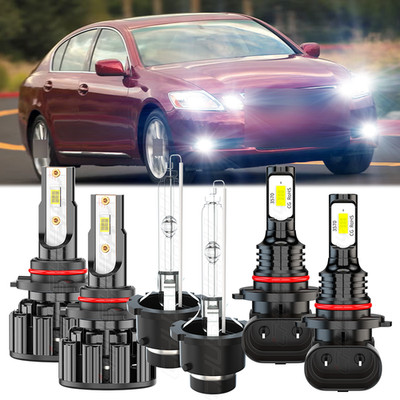 Fits 2006 Lexus GS300 6pcs LED HID Headlight High&Low Beam + Fog Light Bulbs Kit