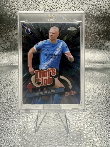 2025-26 Chrome Sapphire Premier League Erling Haaland That’s His Job Black 10/10