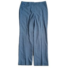 Talbots Pants Women Sz 12 Blue Herringbone Stretch Lined Dress Slacks Career New