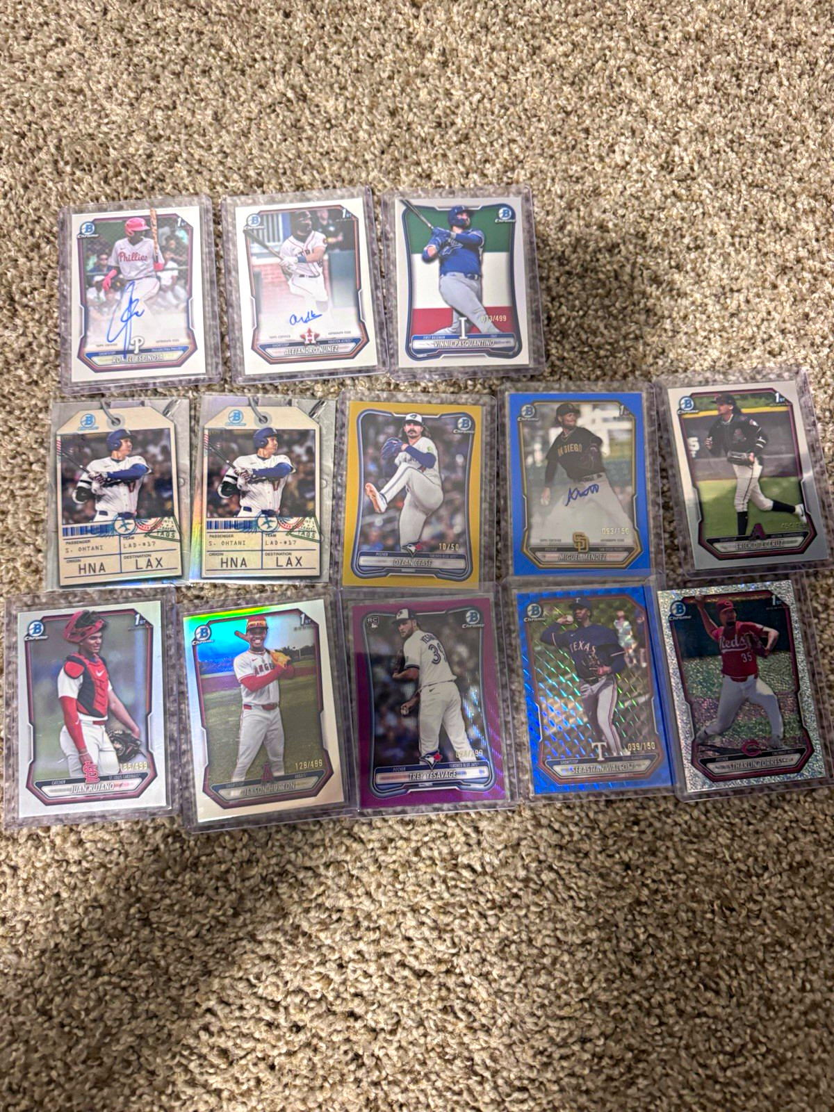 Bowman chrome autographed and numbered cards 2026