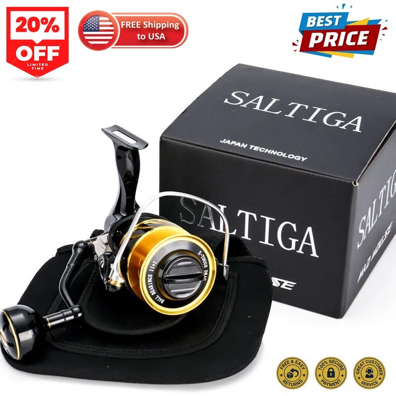 All New Saltiga Spinning Reel 35kgs drag power 12BB High-spe
