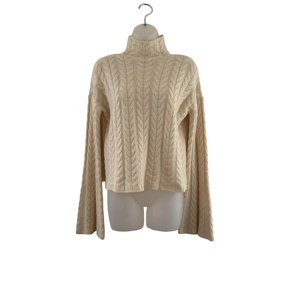 Теория свитер женщин большой слоновой кости подкова кашемир водолазка Bell рукав - Изображение 3 из 4