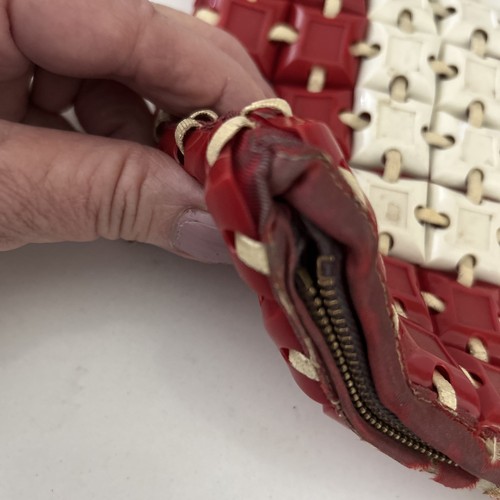Plasticflex Vintage Tile Purse/Clutch 1940s 7"x11.5" - Picture 17 of 21