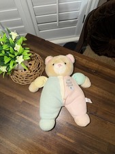 Vtg Kids Gifts My First Teddy Bear Pastel Thermal Waffle Weave Baby Lovey