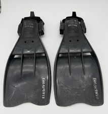 Vintage Dacor Turboflex Graphite Scuba Diving Fins Vented Made in Italy Small