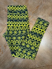 lularoe leggings Tall  Curvy Green Print We Stretchy Waist 34  Inseam 29  