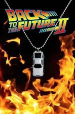 Back to the Future 2 Rare Diecast Metal DeLorean Time Machine Car Necklace