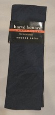 Harvé Benard Microfiber Trouser Socks Navy Blue Made in USA NOS Dress Socks