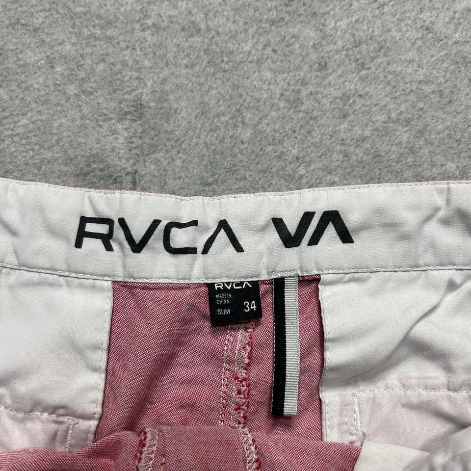 Шорты мужские RVCA 34 красные 8 дюймов легкие плоские спереди повседневные - Изображение 3 из 4