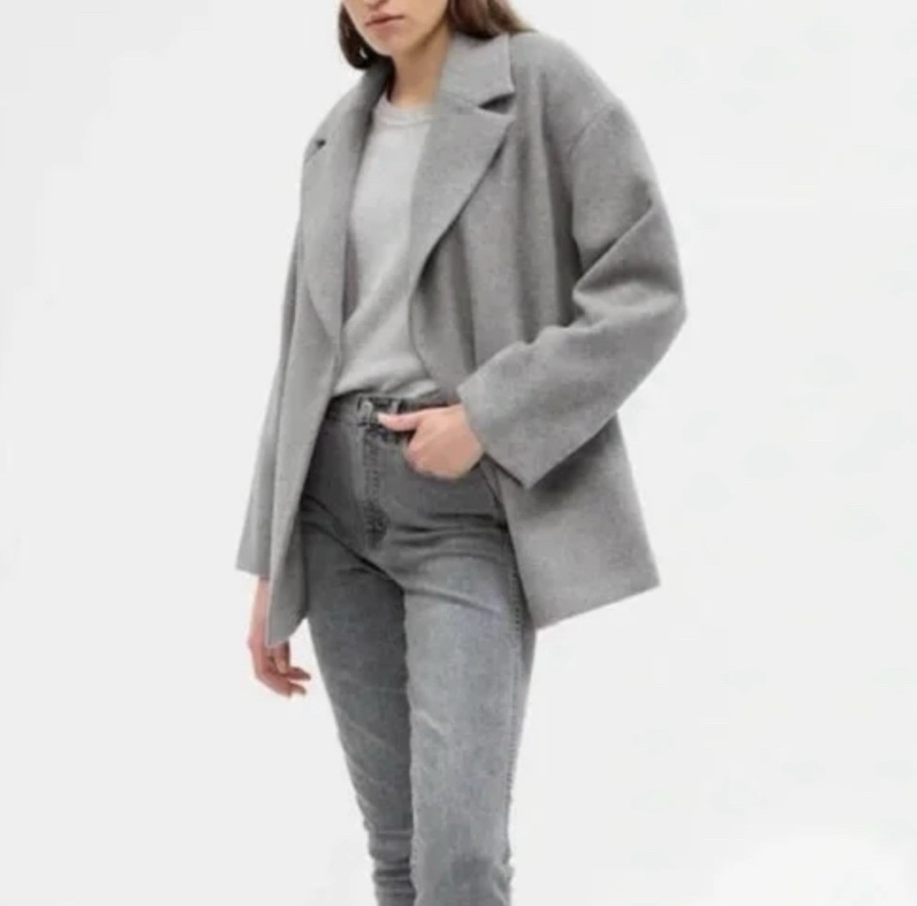 J. Jill Wool Blend Pea Coat Gray Size Small