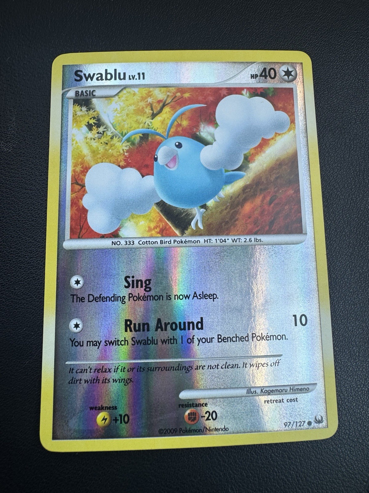 POKEMON TCG SWABLU 97/127 PLATINUM BASE SET REVERSE FOIL COMMON!!
