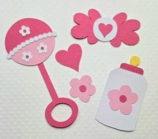 Baby Girl Accessories. Scrapbook, Card making Paper Piecing