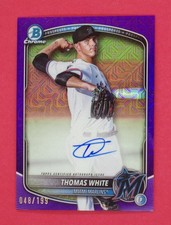  2025 Bowman Chrome Thomas White 048/199 Mega Box PROS AUTO Purple REF #BMATW