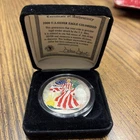 .999 Fine Silver 1 Oz Coin Colorized 2002 American Eagle With Presentation Box
