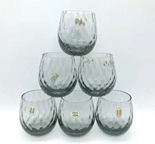6 LIQUEUR GLASSES-MURANO GLASS-DESIGN MORETTI NASON-ITALY-60'-VINTAGE