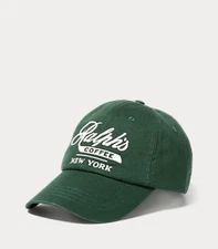 Polo Ralph Lauren Ralph's COFFEE NEW YORK Ball Cap Baseball Hat Green White NEW
