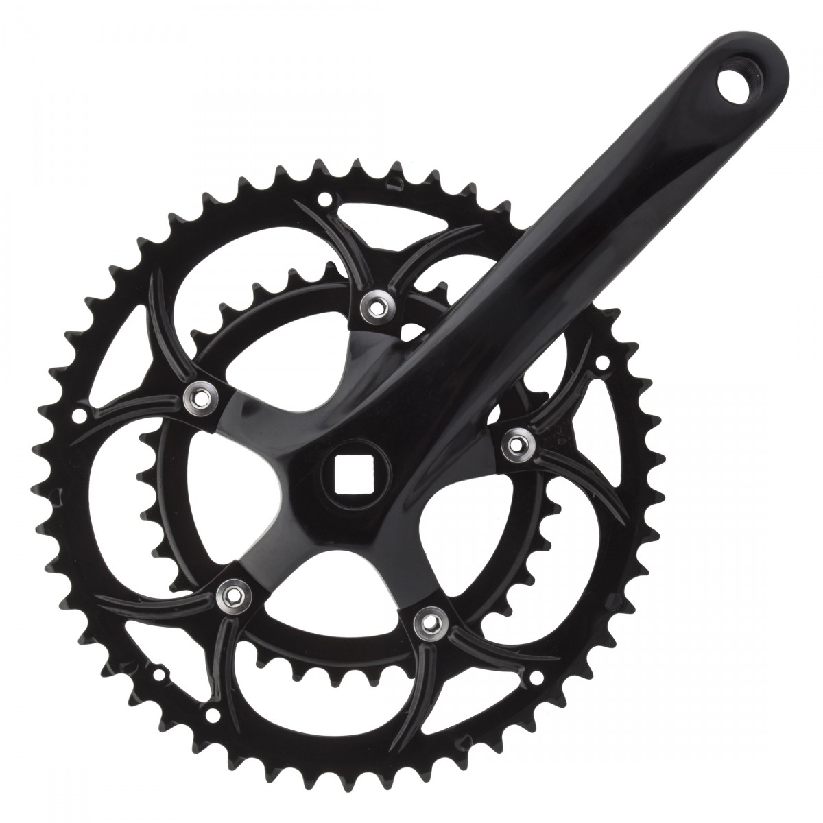 Sunlite 172.5mm Alloy Double Crankset 50/34t, 8-Speed Square