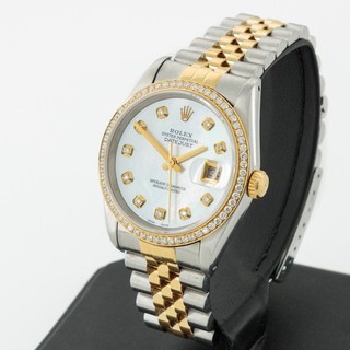 Men's Rolex OP Datejust Two Tone MOP Diamond Dial Ref.#16233 36mm #W246344 1