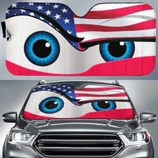 Cool Car Eyes Sun Shade Custom Us Flag Car Accessories Sun Shade