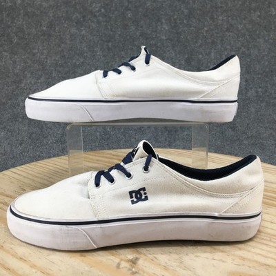DC Shoes Mens 10.5 White Trase TX Skate Sneakers Canvas Logo Casual Low Top