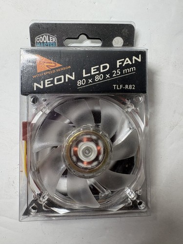 Cooler Master TLF-R82-EW 80mm White Neon LED PC Case Fan 3-Pin 80x80x25mm NEW
