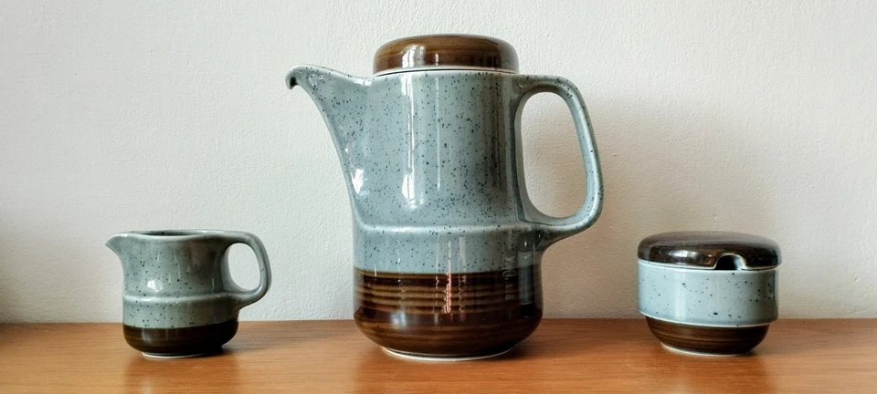 Schönwald Keramik Kaffee/Tee Service für 6 Personen. Unterglasur. Handgemalt. - Bild 3 von 4