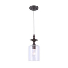 Clear Glass 1-Light Kitchen Island Pendant Dimmable Adjustable Length