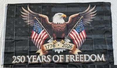 3X5 America 1776 2026 250 Years Freedom Black Eagle FLAG 100D W/ GROMMETS X1