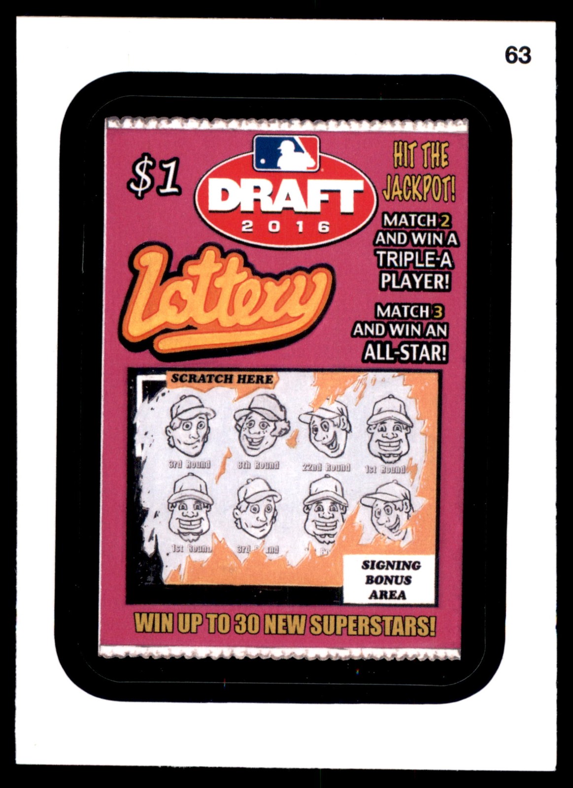 2016 Topps MLB Wacky Packages #63 Draft Lottery