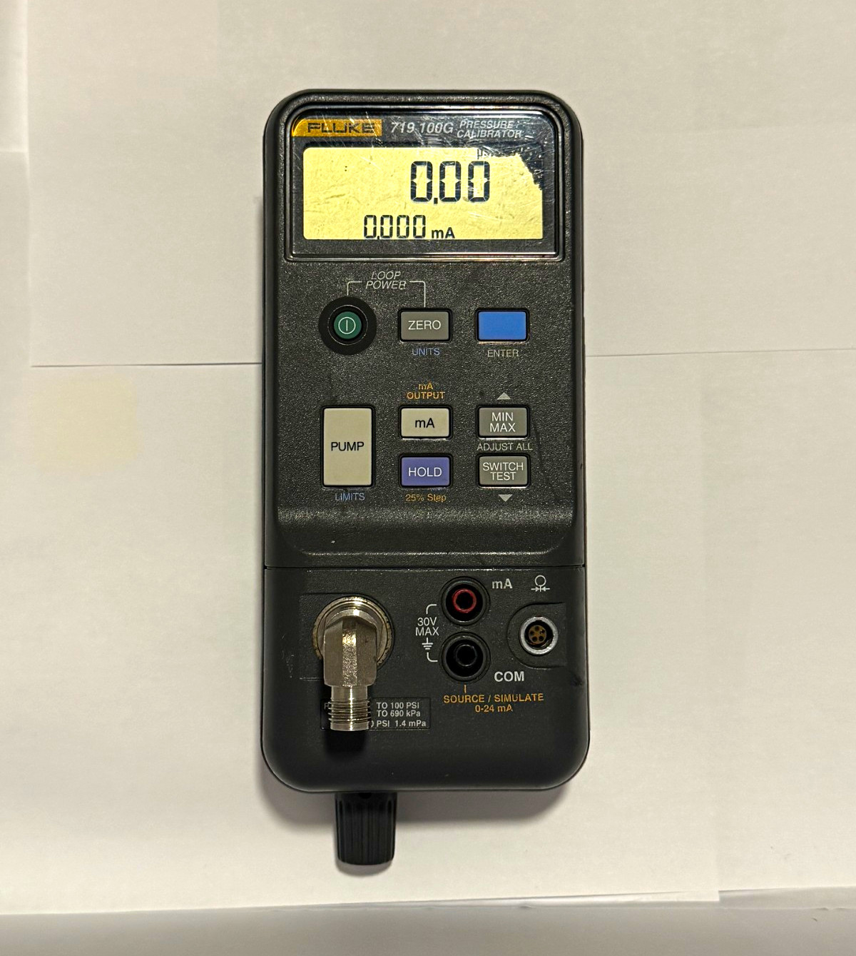 Fluke 719 100G Electric Pressure Calibrator (0-100 PSI) Tested Working Pump