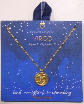 Beloved + Inspired 14K Gold Dipped Virgo Necklace 16   Gems+ Star Constellation