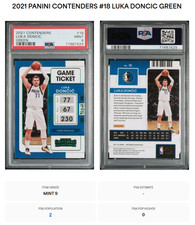2021 Contenders Luka Doncic Green Game Ticket PSA🔥 Top Pop