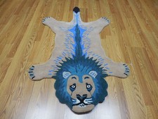 Tibetan LIon Rug Shape Handmade Kids Boho Rug Aesthetic Rug 3x5 Ft