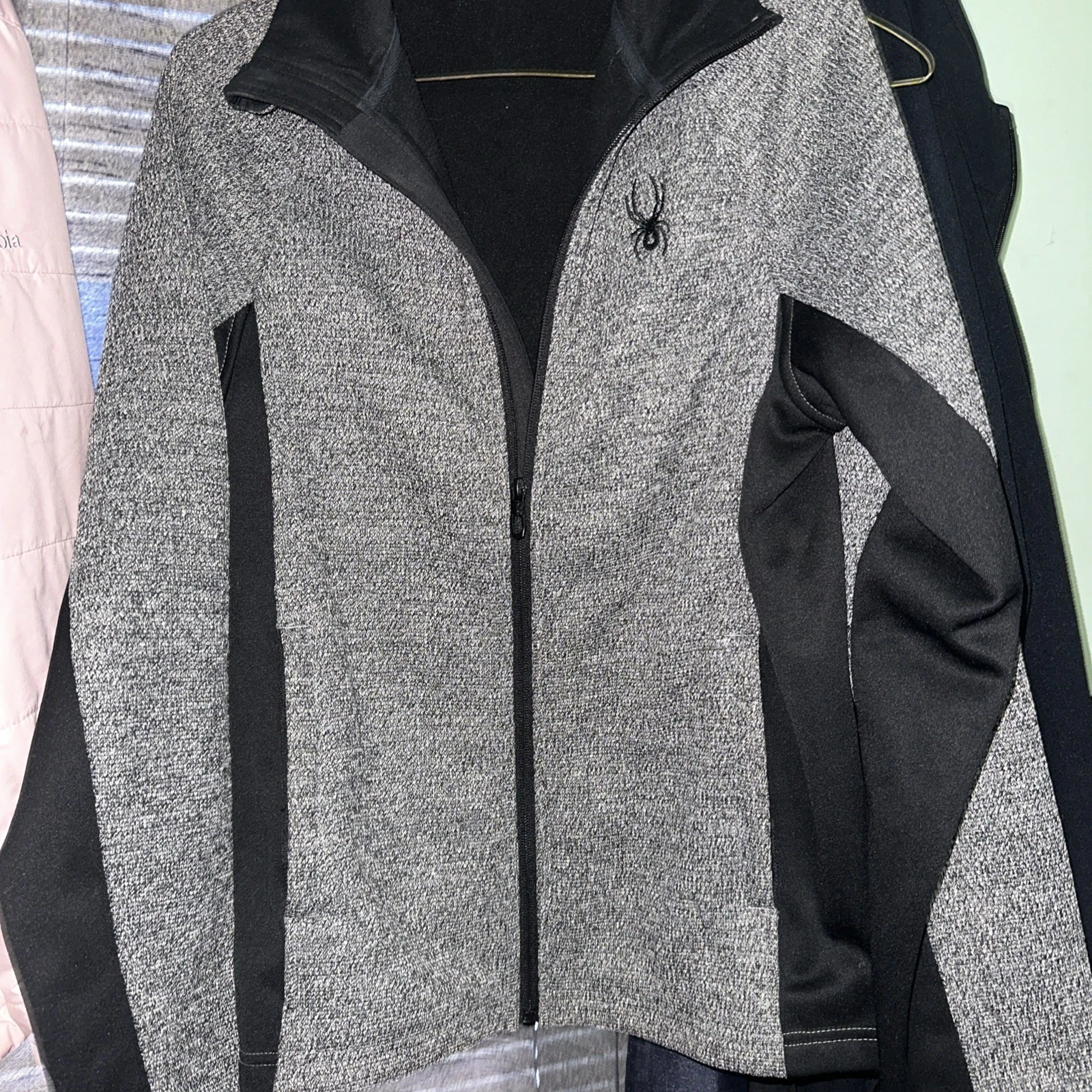 *NWT Spyder Full Zip Track Jacket Charcoal Grey Heather Small*