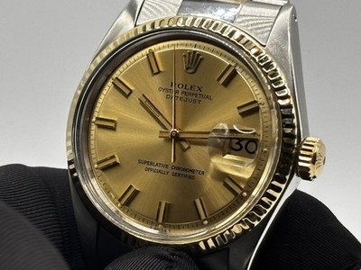 Rolex Datejust 1601 Gold and Silver Oyster Bracelet with Gold Bezel