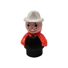 Vintage Fisher Price Little People Fireman White Helmet Red Arms 1970s Toy