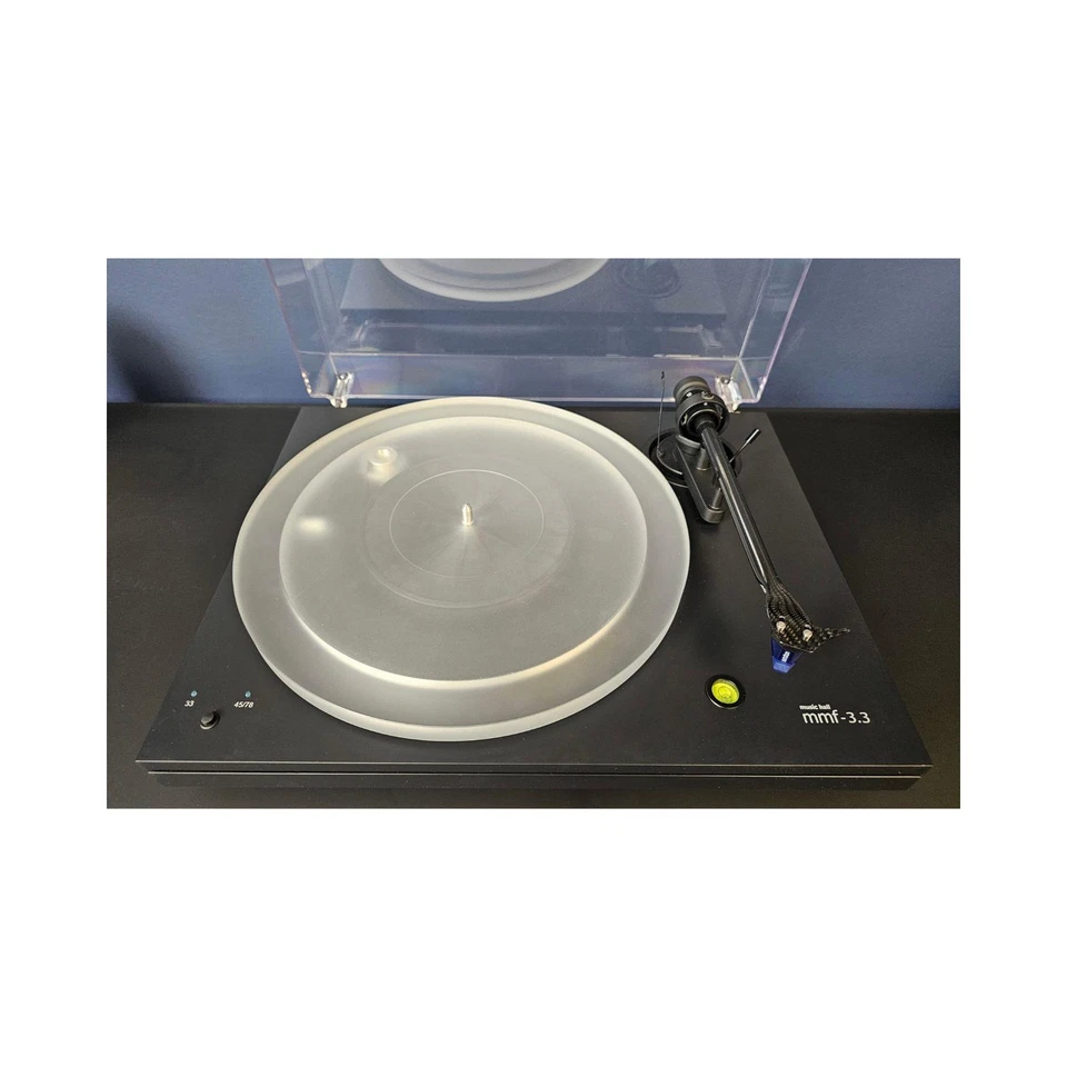 Tocadiscos Music Hall MMF3.3 con plato acrílico, cartucho azul 2M y nivel de burbuja