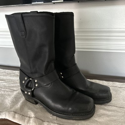 Dingo 10 EW Mens Dingo Black Leather Motorcycle Harness Boots (extra wide)