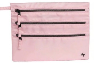 Lug BUBBLE PINK Kickline Triple Zip Storage Pouch - NWT - WEEKEND SALE!