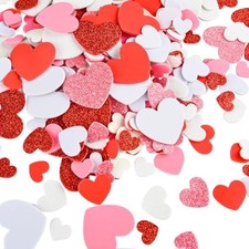 350 Pcs Foam Heart Stickers Valentine's Day Glitter Self Mixed-red Pink White