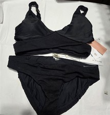 NWT Pilyq Midnight Smocked Criss Cross Bikini S Top  M Bottom Swim Set 132781