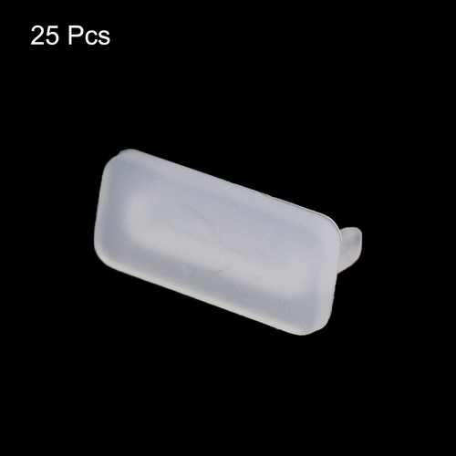 25Pcs USB Type C Port Plugs Covers Caps Silicone Anti Dust Protector Clear - Photo 3/7