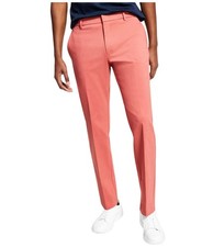 Tommy Hilfiger Mens Modern fit Dress Pants 32 / 32 Light Red Solid Stretch